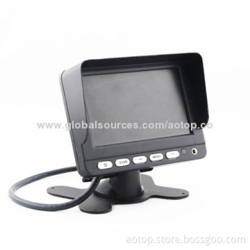 5-inch Car Security LCD Monitor with Remote Control, Multiple-languages, OSD Menu, Digital Panel